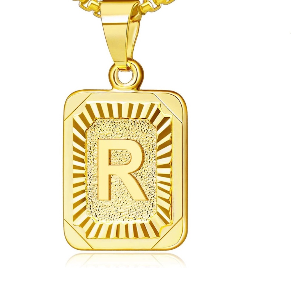 “R” gold plated pendant